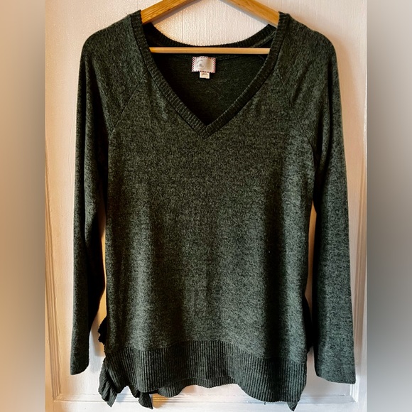 Anthropologie Postmark Ruffle Hem Sweater - Picture 2 of 6